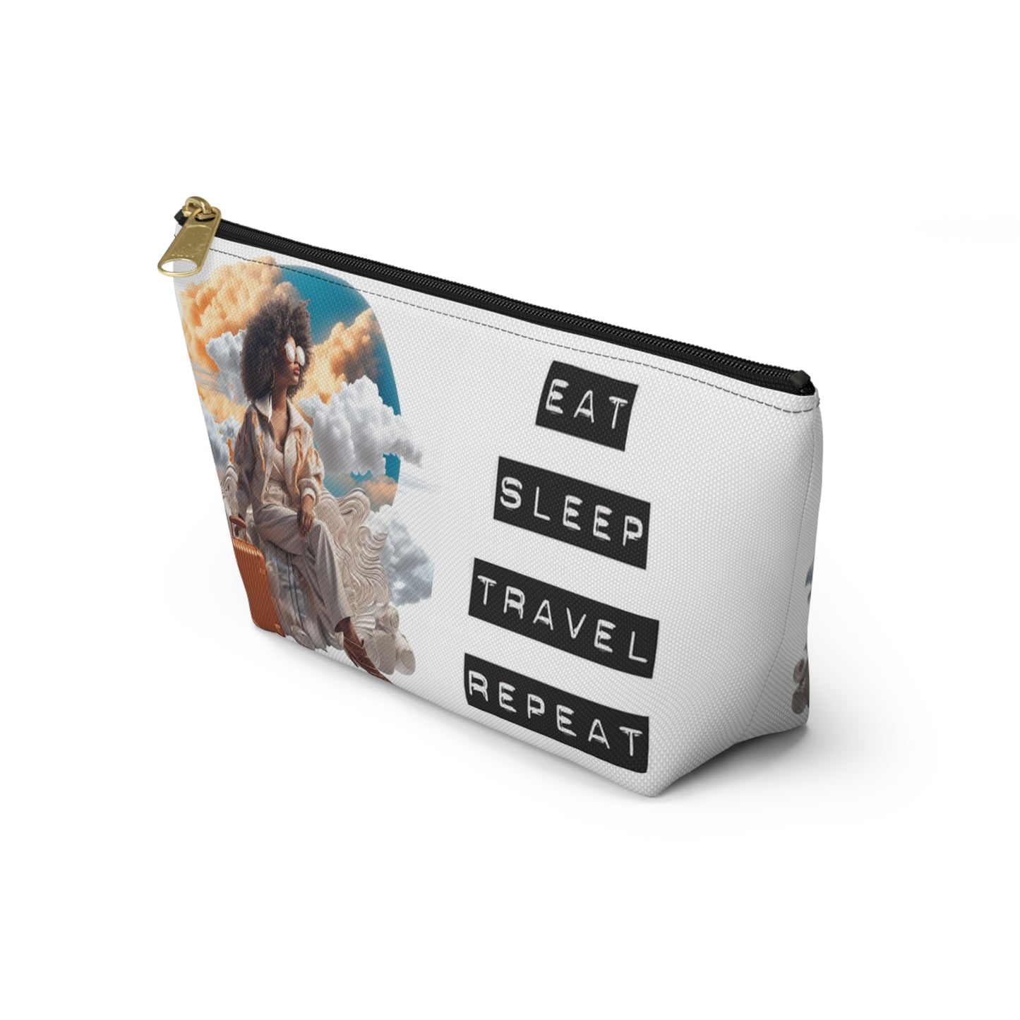 Travel-Ready Accessory Pouch with Inspiring Designs (EAT, SLEEP, TRAVEL, REPEAT)