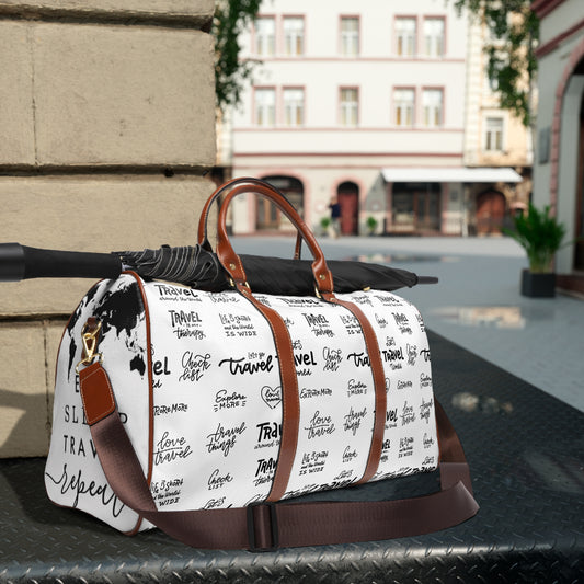 Adventure-Ready: Waterproof Travel Bag with Inspiring Quotes and Stylish Designs