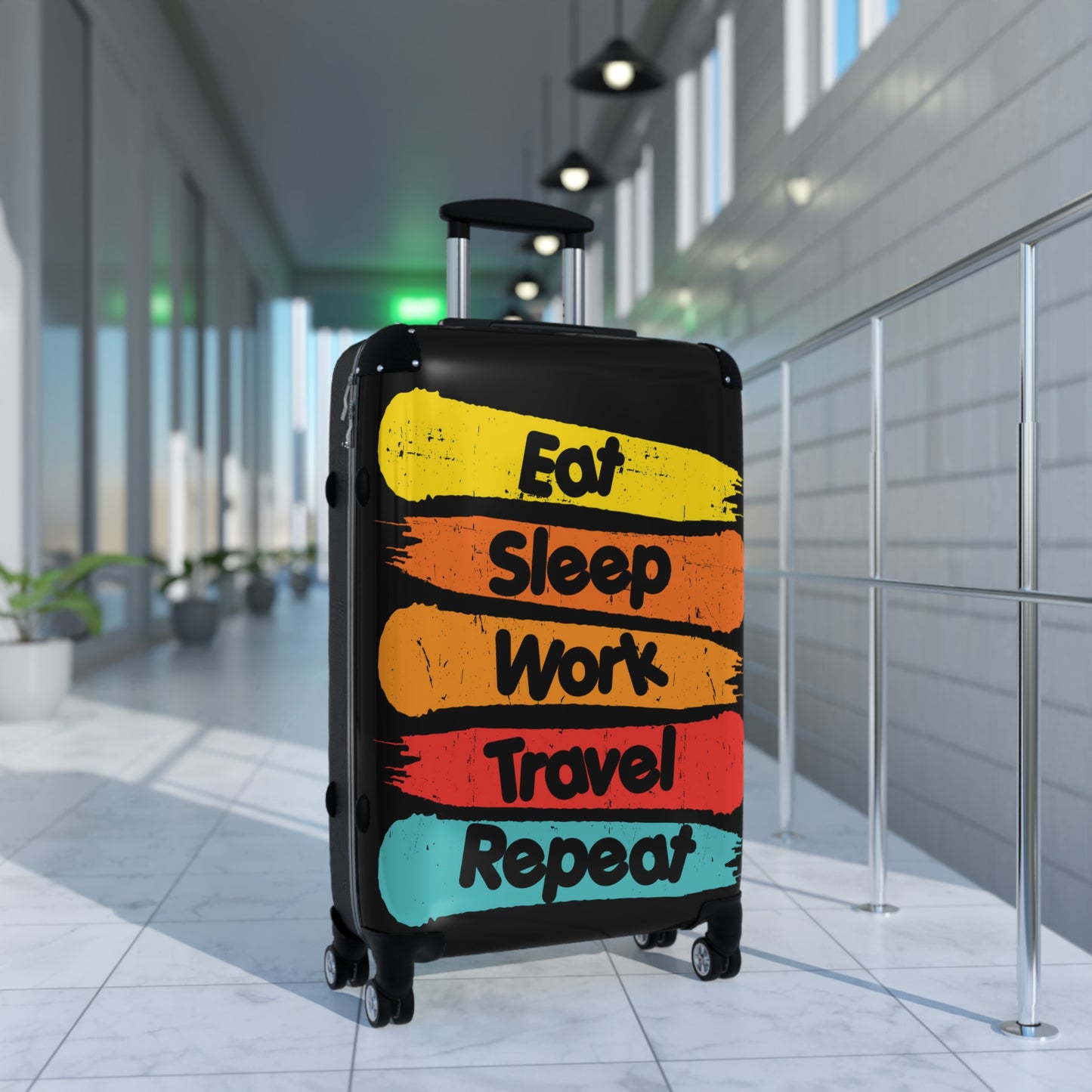 Suitcase: Your Ultimate Travel Companion in Style (EAT, SLEEP, WORK, TRAVEL, REPEAT)
