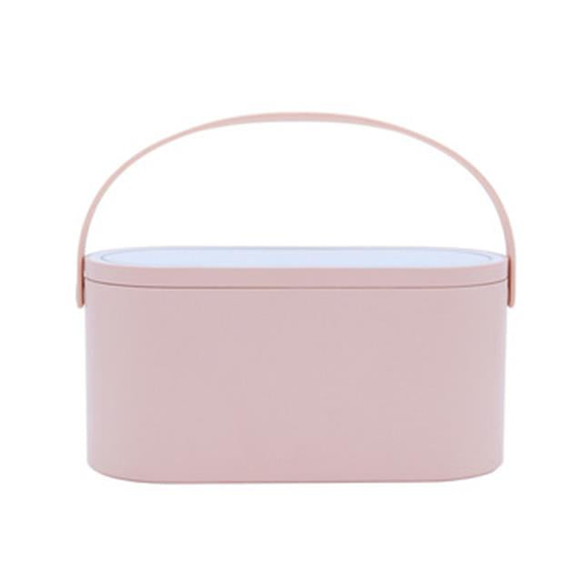 Travel Must Have Travel Portable Makeup Organizer Box with LED Light Mirror